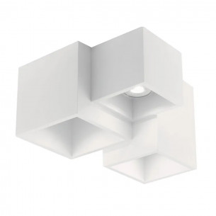 Plafoniera Foster in gesso bianco verniciabile 3xGU10 IN.TEC.