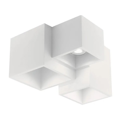 Plafoniera Foster in gesso bianco verniciabile 3xGU10 IN.TEC.