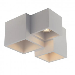 Plafoniera Foster in gesso bianco verniciabile 3xGU10 IN.TEC. 2