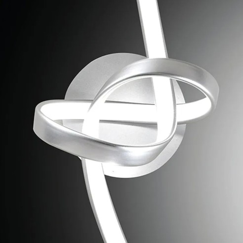 Applique LED integrato Kiley silver in alluminio