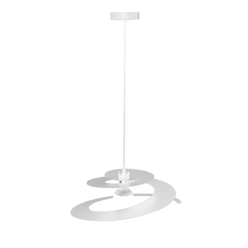 Lampadario sospensione Spirale 1xE27 in metallo verniciato bianco