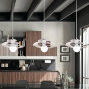 Lampadario sospensione Spirale 1xE27 in metallo verniciato bianco
