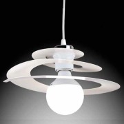 Lampadario sospensione Spirale 1xE27 in metallo verniciato bianco
