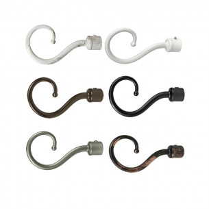 Terminali per bastone tende in metallo 2pz D. 20mm Ricciolo