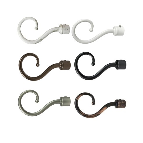 Terminali per bastone tende in metallo 2pz D. 20mm Ricciolo