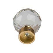 Terminale per bastone tende in metallo 1pz D. 20mm Sfera vetro oro satinato