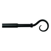 Mini Kit bastone per tenda estensibile in metallo D. 12mm Ricciolo nero