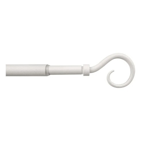 Mini Kit bastone per tenda estensibile in metallo D. 12mm Ricciolo bianco