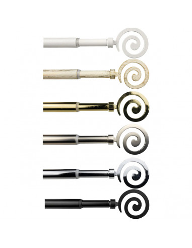 Mini Kit bacchetta per tende estensibile in metallo D. 12 mm Spirale Errebi