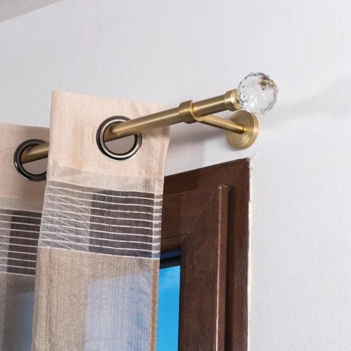 Supporto singolo aperto per bastone tende metallo D. 20mm 20-30cm oro satinato