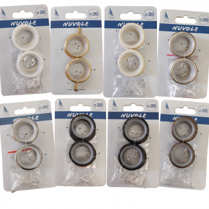 Anello per bastone tende Ø 20 mm metallo, 8pz