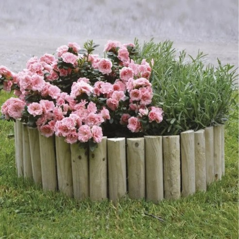 Bordura per aiuole in legno impregnato rotolo 200x20x5 cm Verdelook