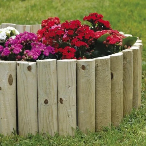 Bordura per aiuole in legno impregnato rotolo 200x20x5 cm Verdelook