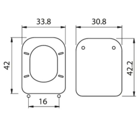 Sedile WC compatibile Conca Bianco misure