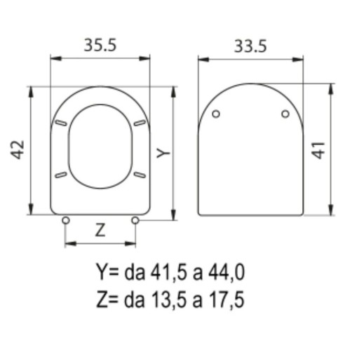 Sedile WC compatibile Esedra MDF FSC Bianco misure