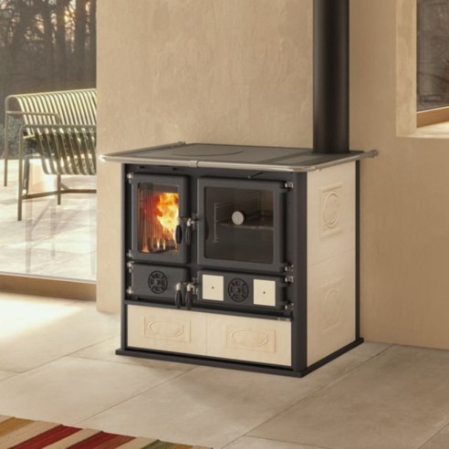 Cucina a legna Rosa 5.0 VST 8,8 kW Panna La Nordica