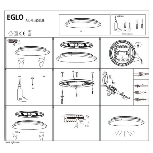 SALITERAS-Z plafoniera Smart LED RGB dimmerabile Eglo istruzioni