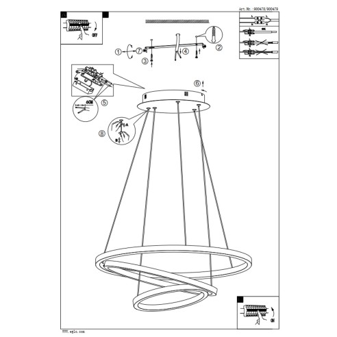 LOBINERO-Z lampada a sospensione bianco Smart LED RGB dimmerabile Eglo montaggio