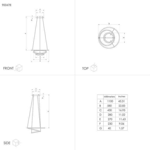 LOBINERO-Z lampada a sospensione nero Smart LED RGB dimmerabile Eglo dimensioni
