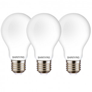 Lampadina a goccia smerigliata 8 W 65W E27 904 lm 4000 K vetro 3 pz Shanyao