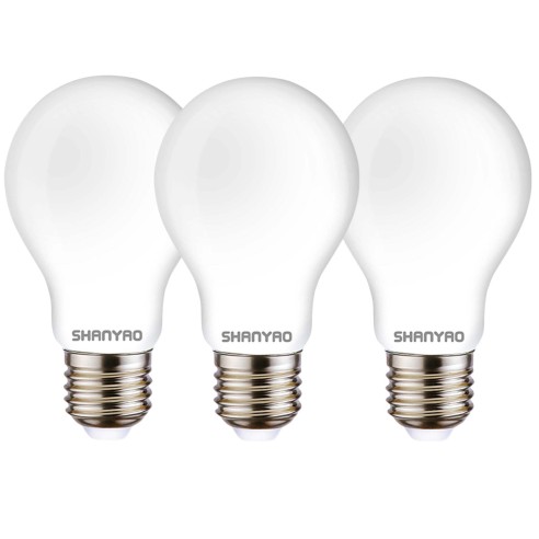 Lampadina a goccia smerigliata 8 W 65W E27 904 lm 4000 K vetro 3 pz Shanyao