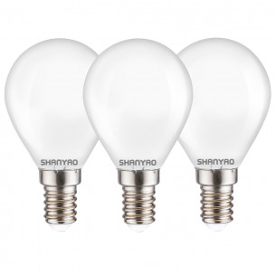 Lampadina a sfera smerigliata G45 4 W 40W E14 452 lm 4000 K vetro 3 pz Shanyao