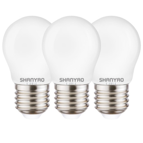 Lampadina a sfera smerigliata G45 4 W 40W E27 440 lm 2700 K vetro 3 pz Shanyao