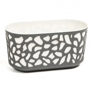 Duet portavaso da interno con inserto per piante e fiori antracite-crema Lamela