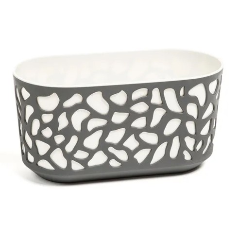 Duet portavaso da interno con inserto per piante e fiori antracite-crema Lamela