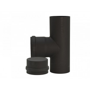 Raccordo-T-FE-verniciato-nero-con-tappo