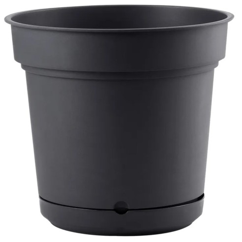 Vaso per piante e fiori Hydral con sistema riserva d'acqua e sottovaso Teraplast antracite