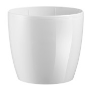 Portavaso da interno per piante e fiori Madeira finitura lucida Ø 14 cm Teraplast bianco