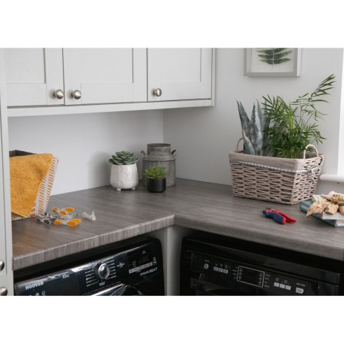Pellicola adesiva per mobili Rovere Sheffield grigio perla D-c-fix ambientata