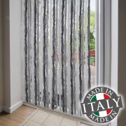 Tenda per porta in ciniglia 27 fili L120xH230cm bicolore grigio-bianco