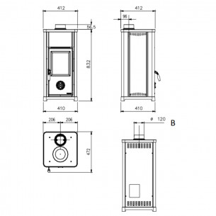 Stufa a legna Tea 6,6 kW Bianco La Nordica 2