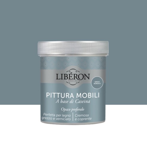 Pittura per mobili base caseina opaco profondo Liberon Grigio Nordico