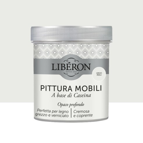 Pittura per mobili base caseina opaco profondo Liberon Grigio Perla