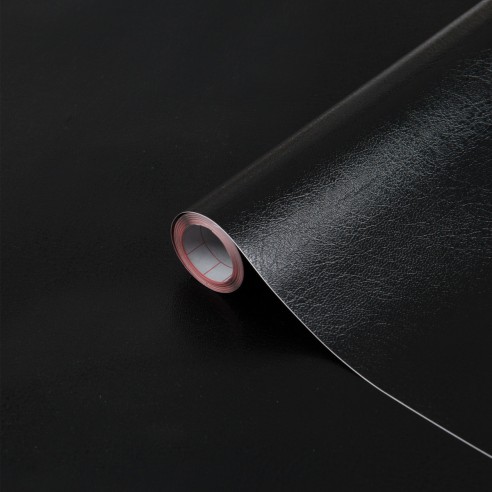 Pellicola adesiva per mobili Pelle nero 45cmx2m D-c-fix
