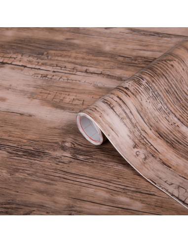 Pellicola adesiva in vinile effetto legno rustico 45x200cm - in offerta