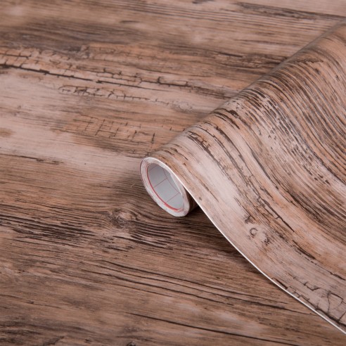 VEELIKE Pellicola Adesiva Legno Marrone Vintage Carta da Parati Adesiva per Mobili Camera Letto Carta Adesiva Effetto Legno Adesivo per Mobili Pellicola Autoadesiva per Cucina Impermeabile 40cm×300cm
