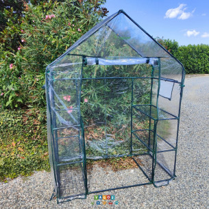 Serra da giardino a casetta 6 ripiani L143xP73xH195 cm Kepos Garden 2
