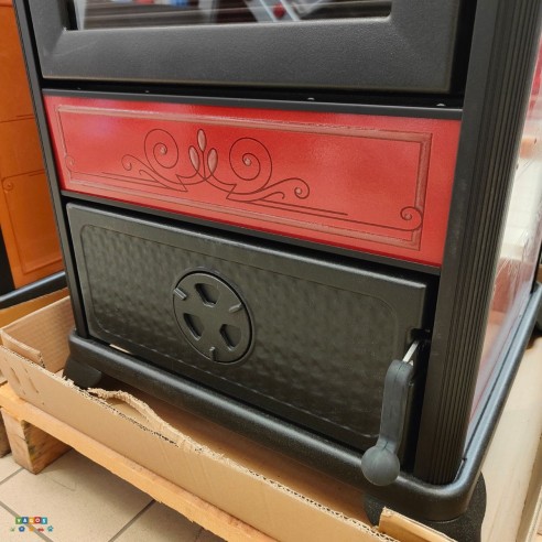 Stufa a legna Fancy Bordeaux EK63 porta inferiore