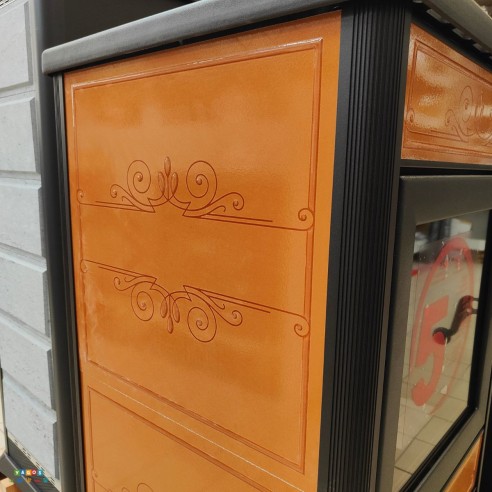 Stufa a legna Fancy Cuoio EK63 ceramica laterale