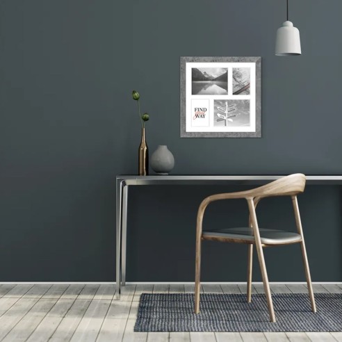 Cornice multifoto in legno Yellowstone L43xH43 cm grigio