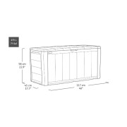 Baule da esterno KETER Sherwood in resina grigio antracite 117x45 cm dimensioni