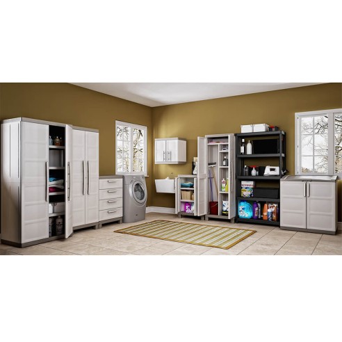 Keter Excellence XL basso armadio in resina beige/sabbia ambientata