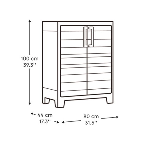keter Gulliver basso armadio in resina beige/sabbia dimensioni