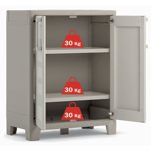 keter Gulliver basso armadio in resina beige/sabbia interno