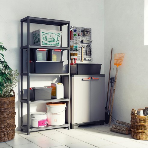 Keter Stilo basso mobile in resina grigio/nero