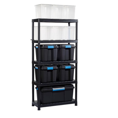 keter scaffale in plastica Plus Shelf L120xP40xH187 cm 5 ripiani